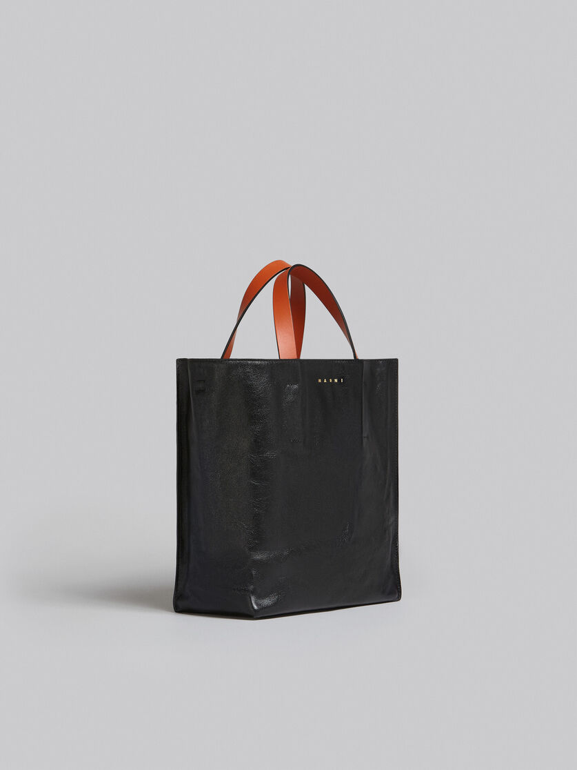Braune, hellblau-schwarze MUSEO SOFT Tasche aus getrommeltem Leder - Shopper - Image 6