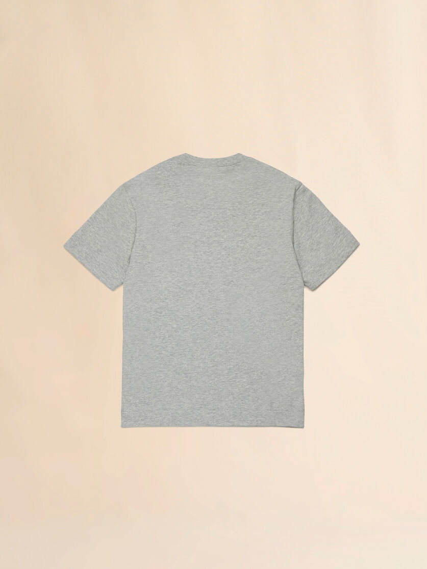 Gray cotton T-shirt with T-rex print, Image 2