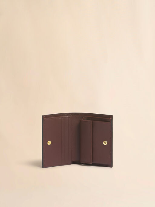 ピンク ライトブラウン ダークブラウン サフィアーノレザー製二つ折りウォレット - 財布