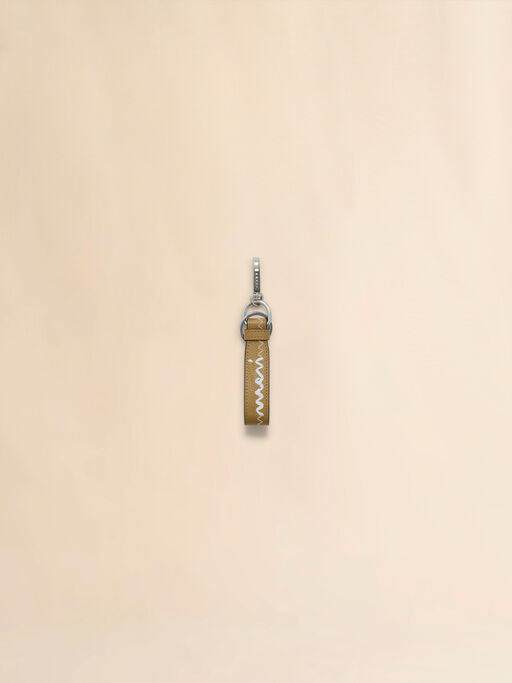 ブラウン レザー製 キーリング、マルニメンディング - キーホルダー