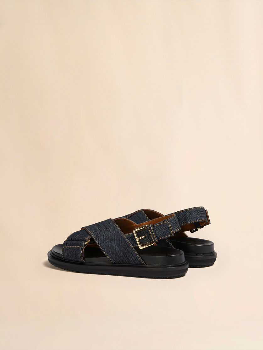 Sandalia entrecruzada de denim azul - Sandalias - Image 3