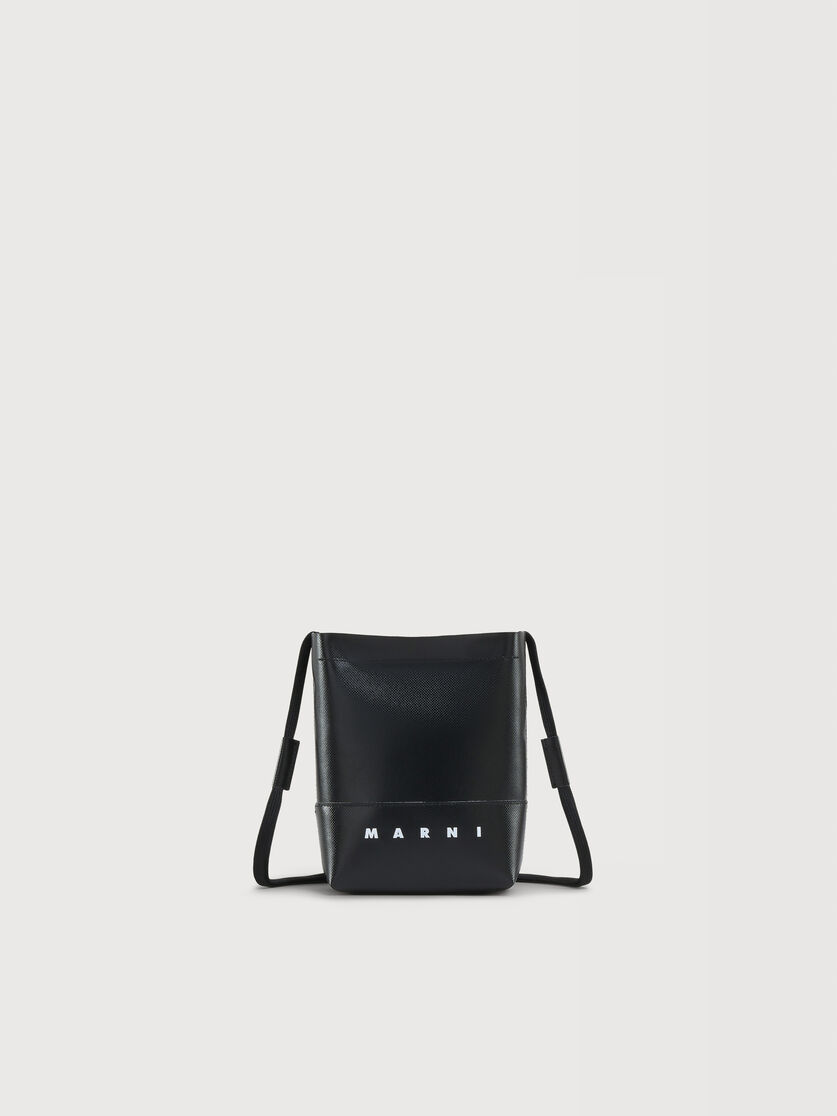 Black Tribeca crossbody bag with shoelace strap, Image 1