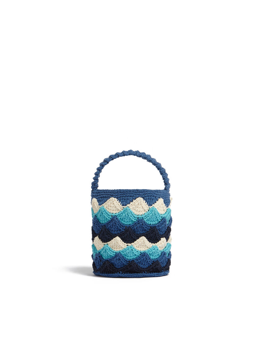 Bolso MARNI MARKET ROSAL de croché azul - Bolsos shopper - Image 3