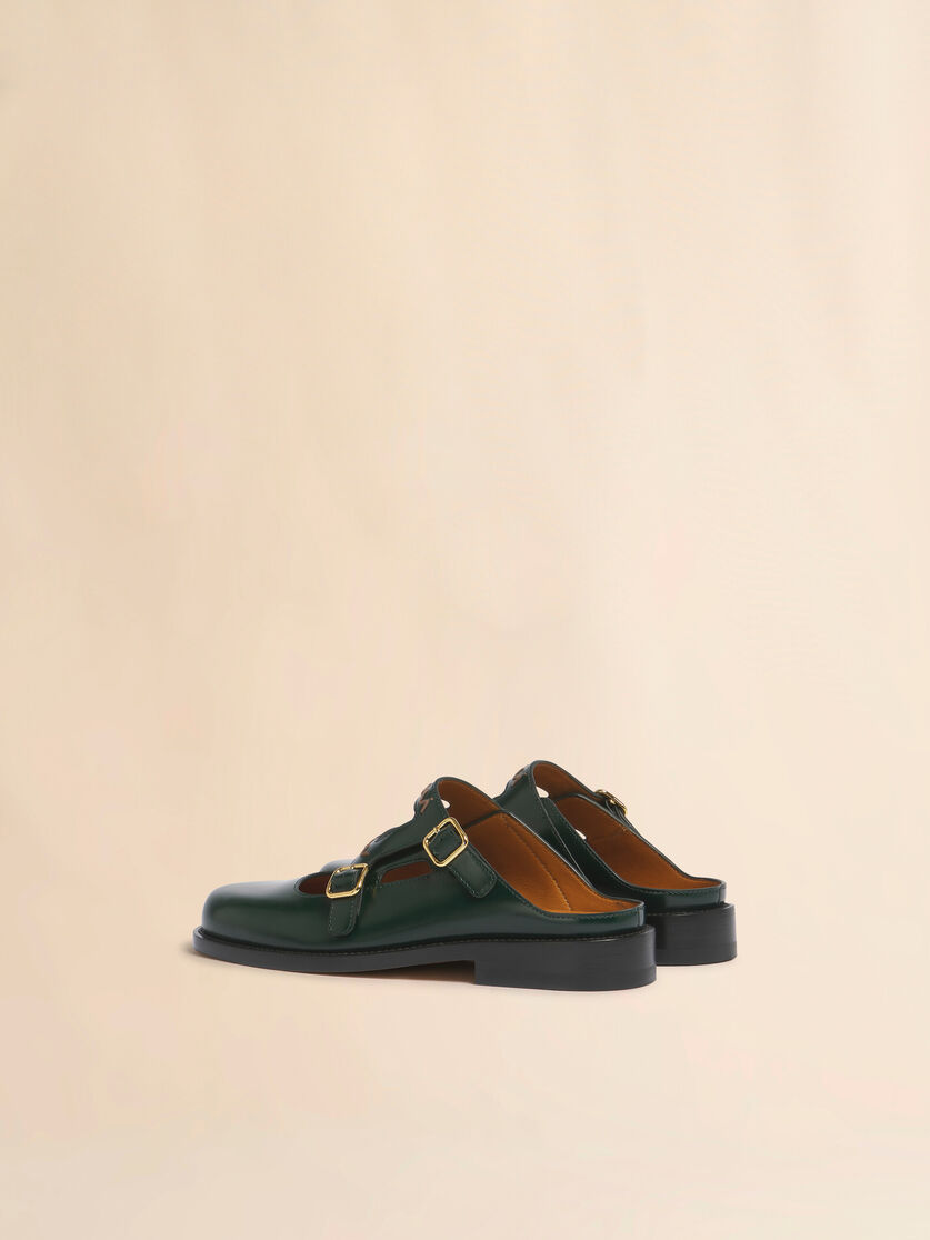 Deep green leather Bambi 3.0 loafer with double buckle, Image 3