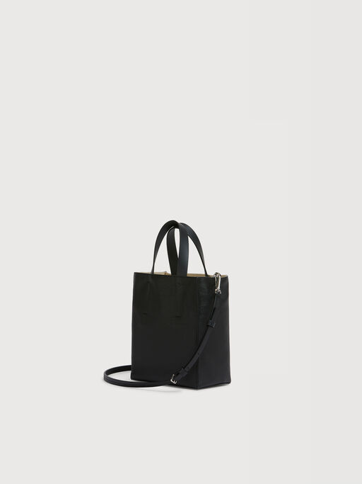 Museo Soft Mini Bag in black leather with Marni Mending - Shopping Bags