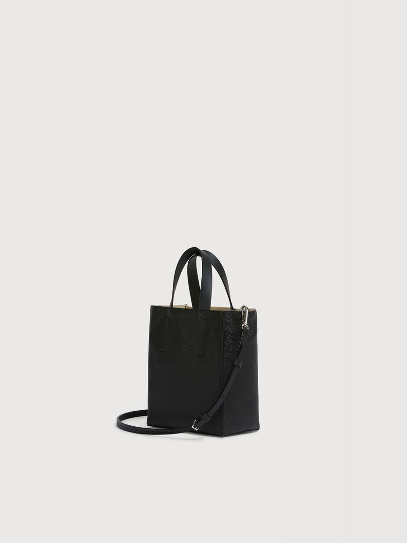 Museo Soft Mini Bag in black leather with Marni Mending, Image 2