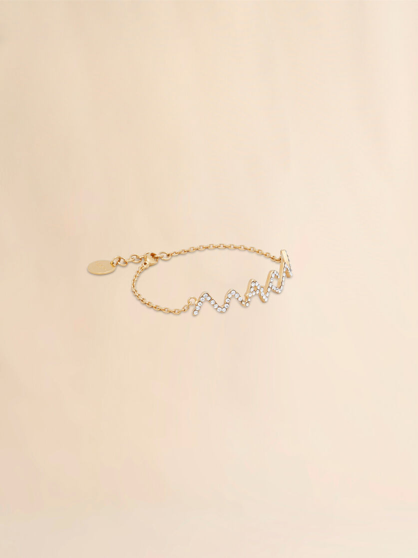 Chain bracelet with Marni Symbol and rhinestone pavé - Bracelets - Image 1