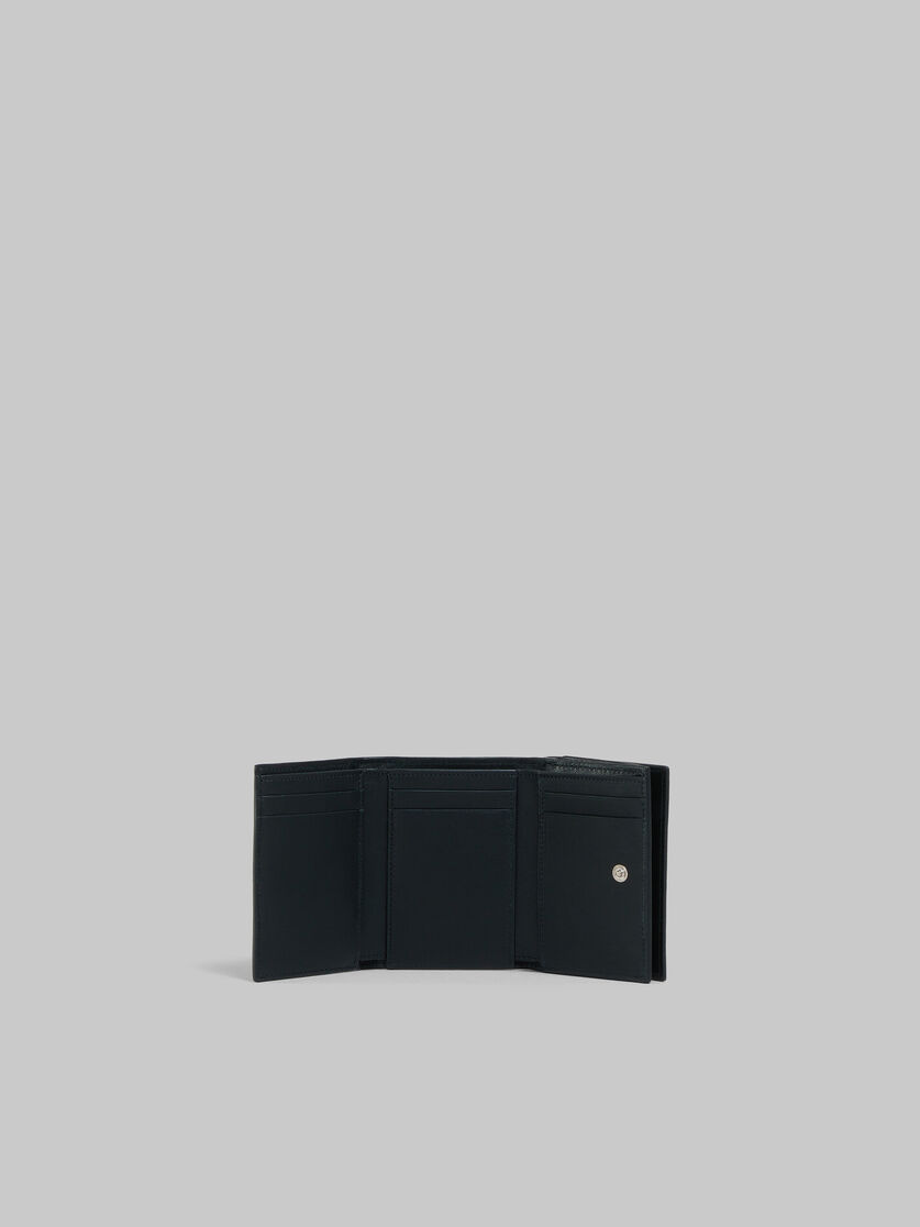 Black leather trifold wallet with Marni mending - Wallets - Image 2