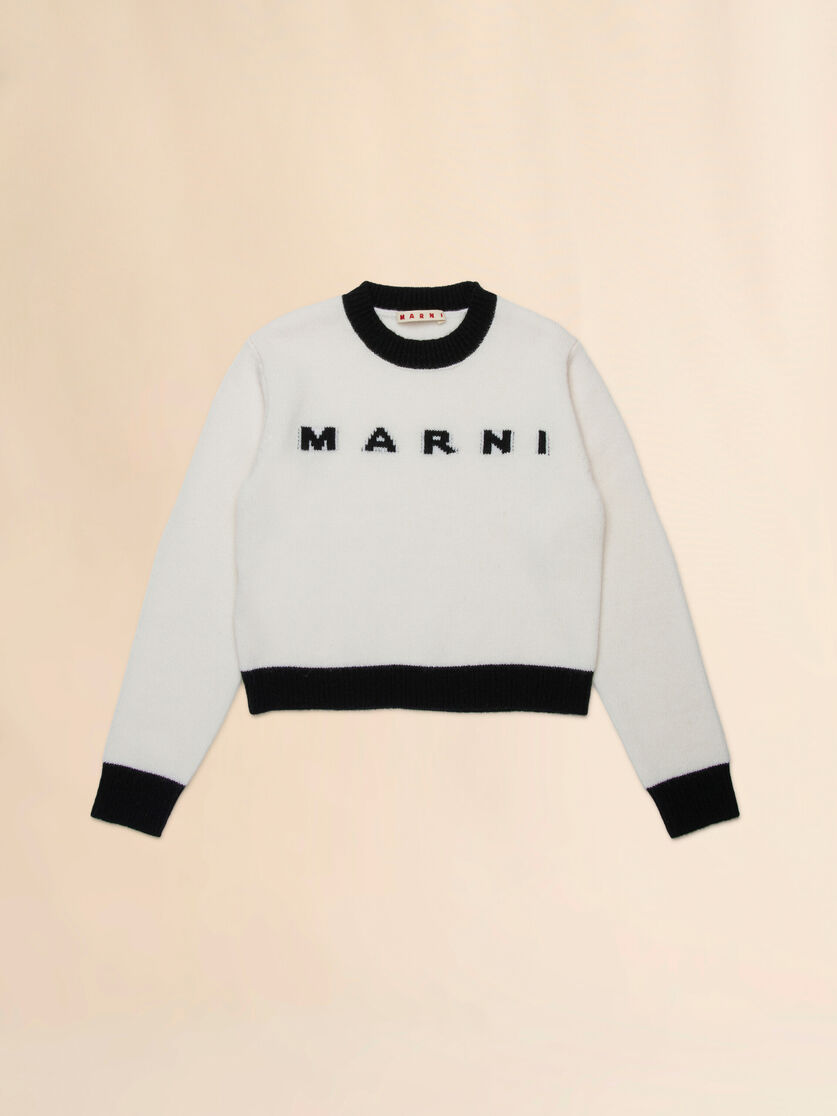 Colorblock wool-cashmere blend crewneck sweater - Knitwear - Image 1