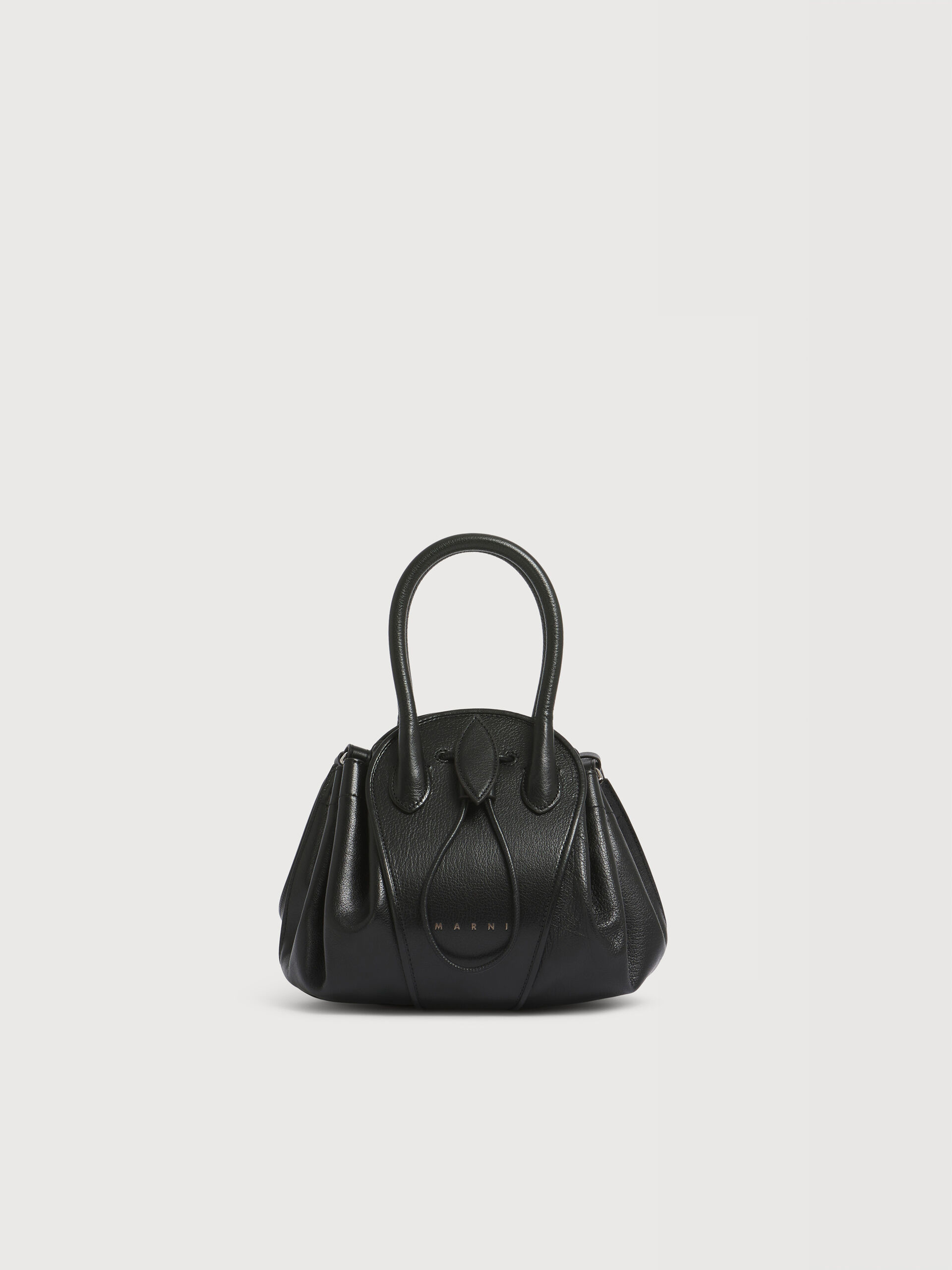 ブラック Tulipea レザー製スモールハンドバッグ | Marni