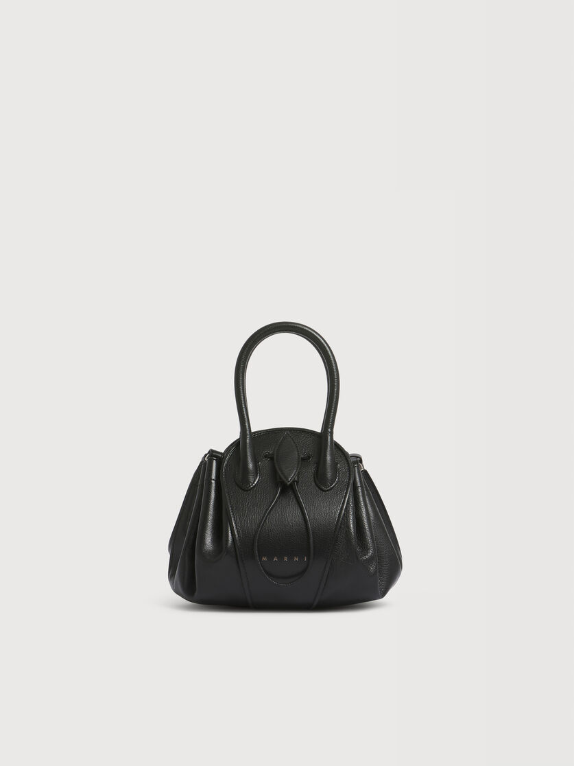 Borsa Tulipea piccola in pelle nera, Image 1