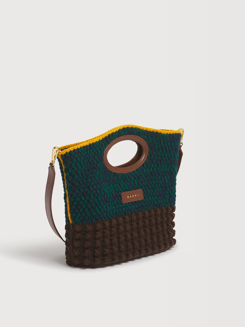Brown wool Knotty crochet clutch, Image 3