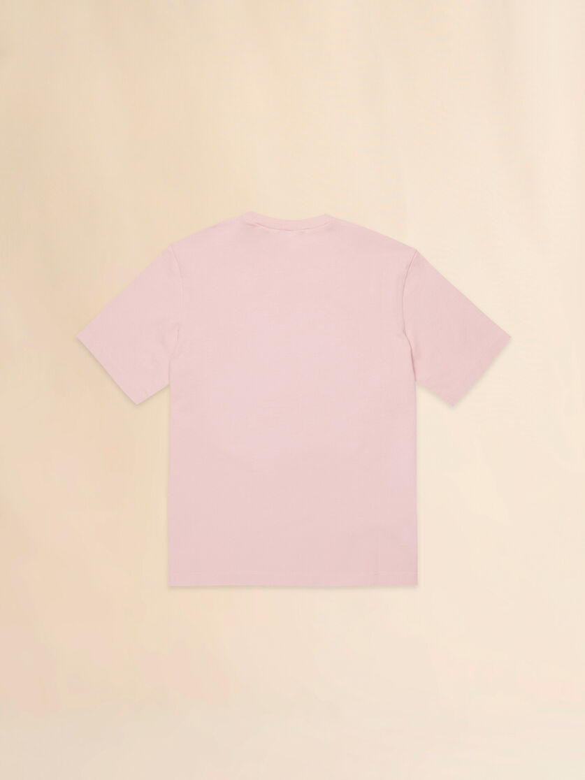 T-shirt in cotone rosa con patch Dessert Flower, Image 2