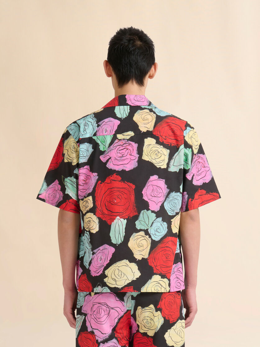 Black poplin bowling shirt with Orion print - Shirts - Image 3