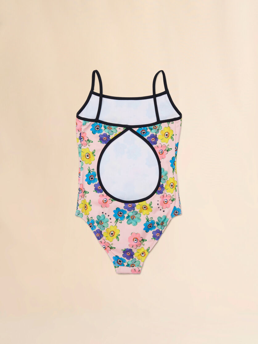 Pink swimsuit with Dessert Flower print, Image 2