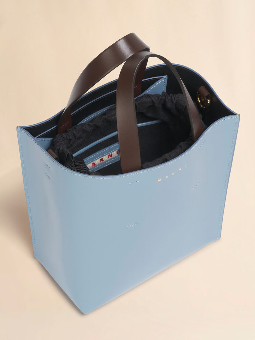 ブルー、オレンジ＆ダークブラウン レザー製 Museo ミニバッグ, Image 4