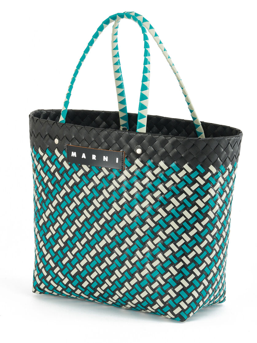 Black outline MARNI MARKET MEDIUM BASKET bag - Shopping Bags - Image 4