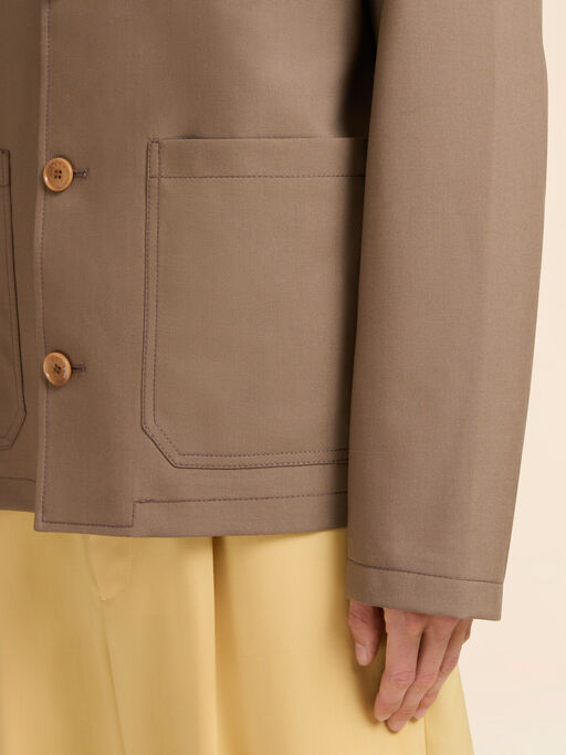 Arbeitsjacke aus kühler brauner Wolle - Jacken