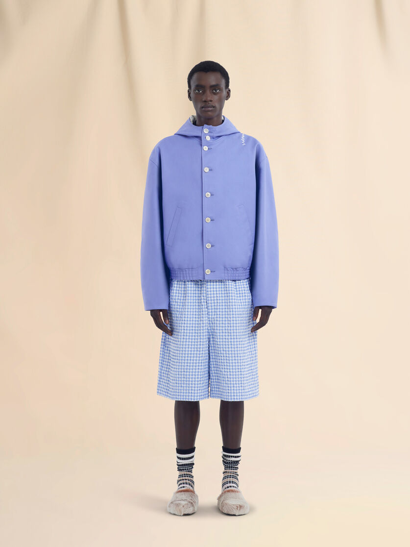 Indigo gabardine hooded jacket - Jackets - Image 2