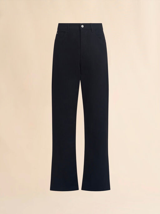 Black denim wide-leg jeans - Pants