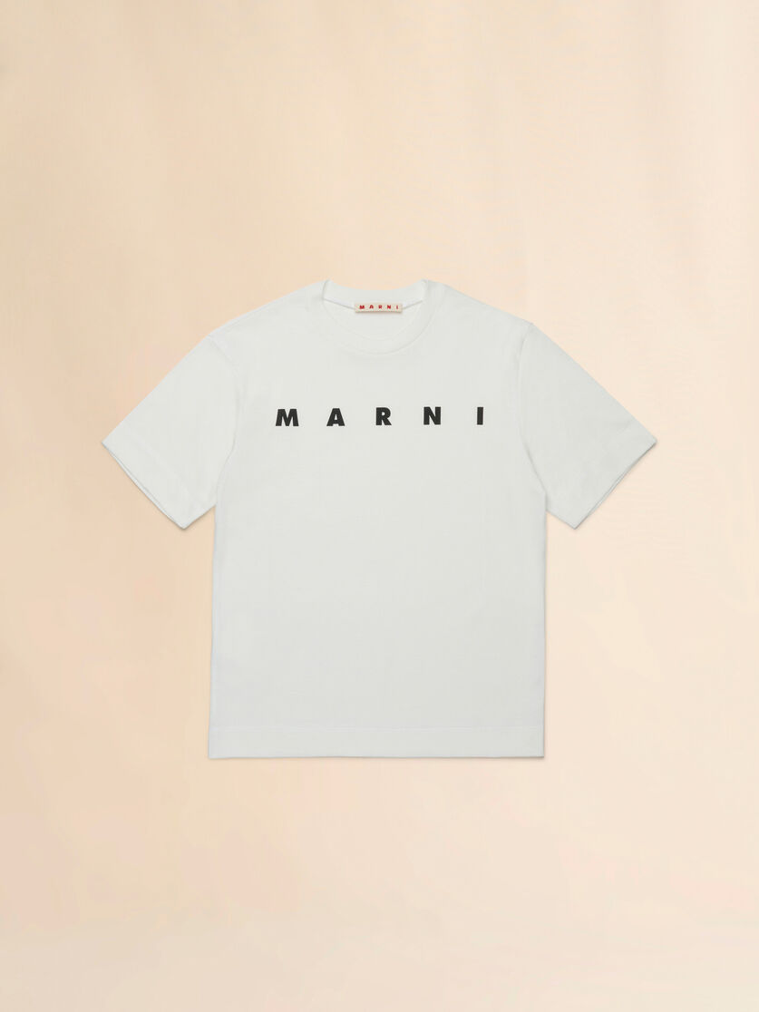 Off-white cotton t-shirt with logo - T-shirts - Image 1