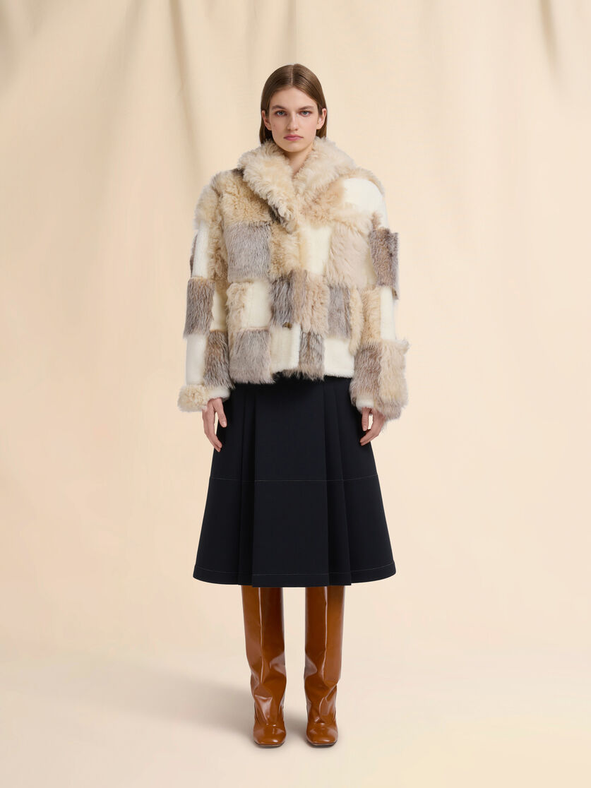 Cream mixed shearling jacket - Jackets - Image 2