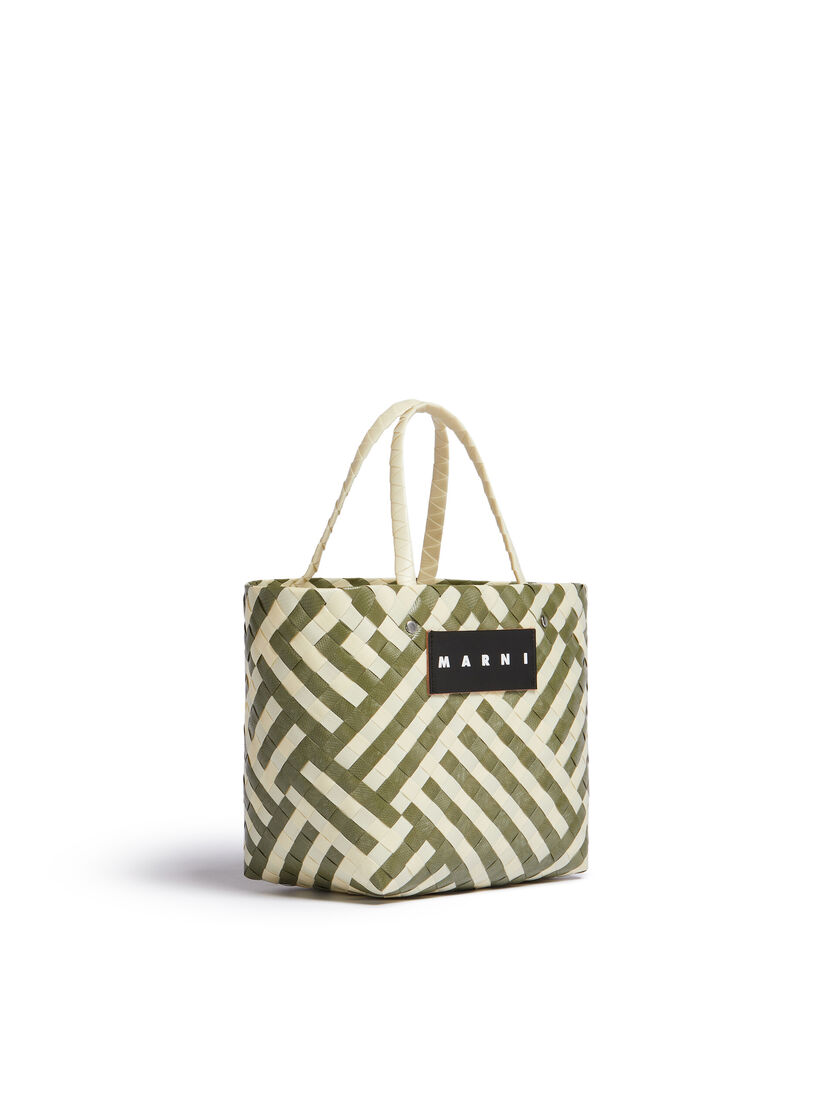 グリーン&ホワイト MARNI MARKET CHECK BASKET MINI BAG | Marni