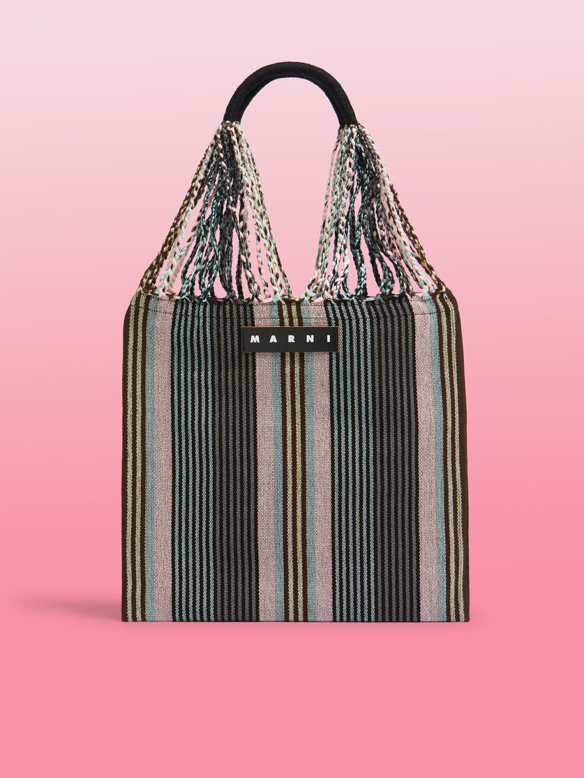 MARNI MARKET ポリエステル ショッピングバッグ ハンモック風ハンドル付き グレー/ターコイズ/レッド - ハンドバッグ - Image 1