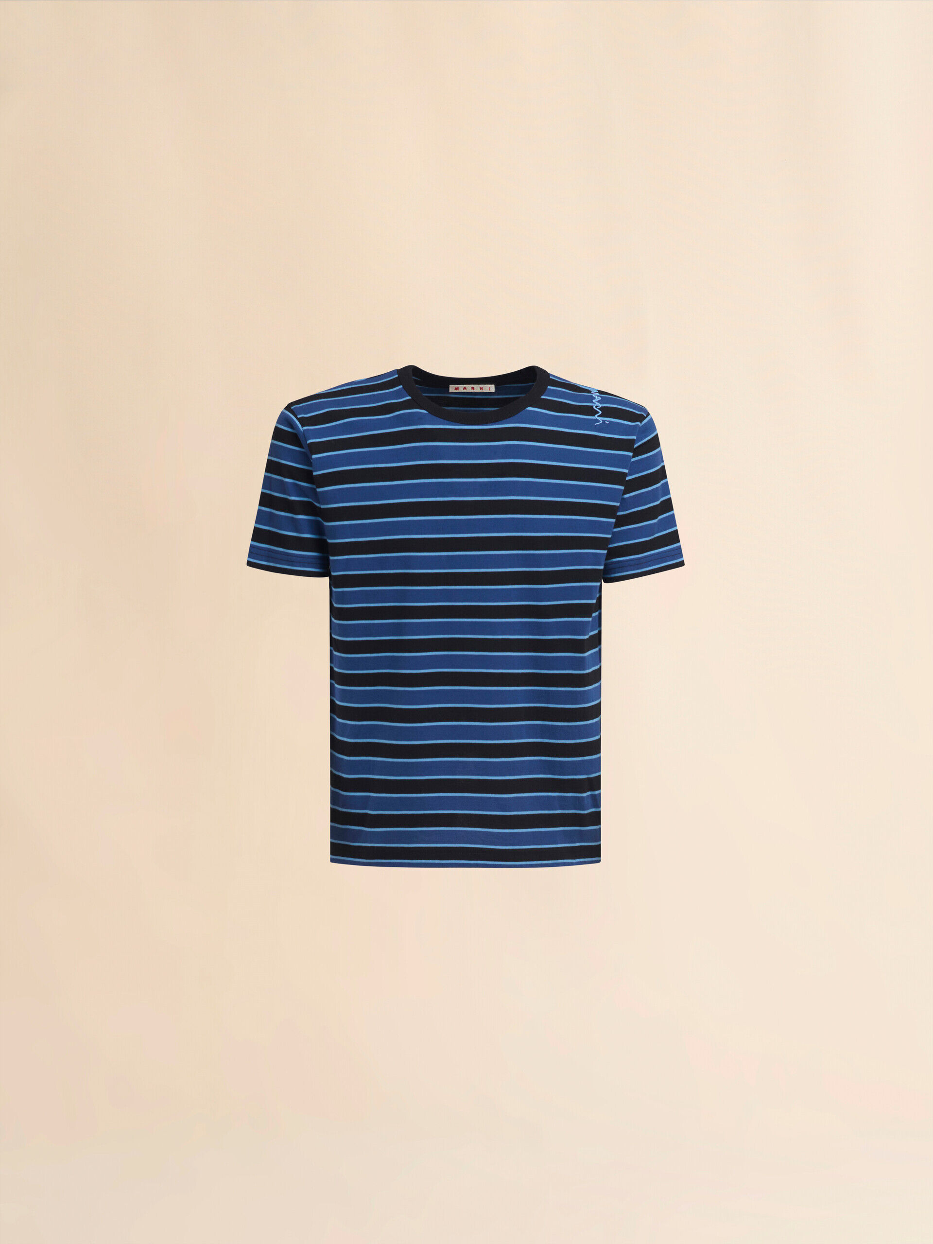 Red striped boxy cotton T-shirt | Marni