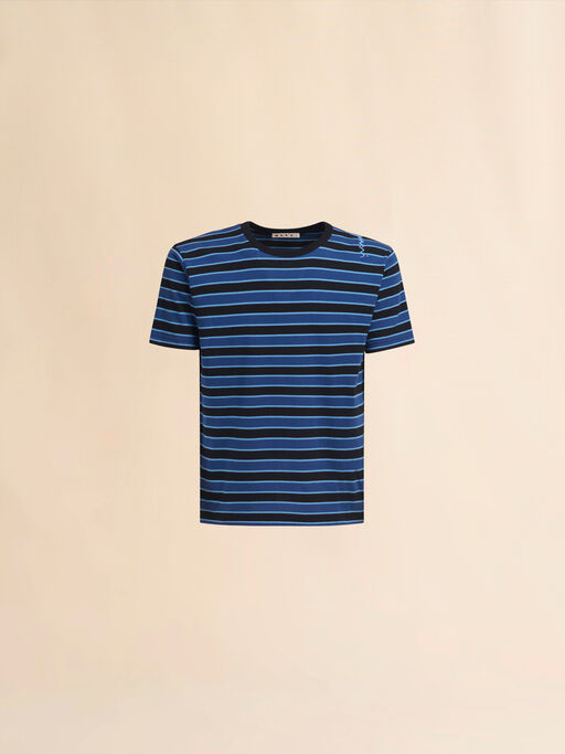 Red striped boxy cotton T-shirt - Shirts
