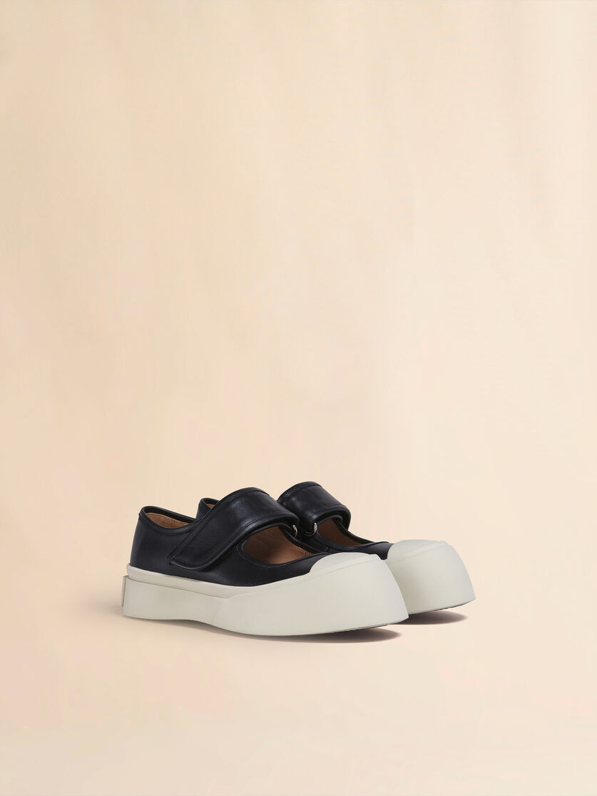 Sneaker Mary Jane in nappa azzurra - Sneakers - Image 2