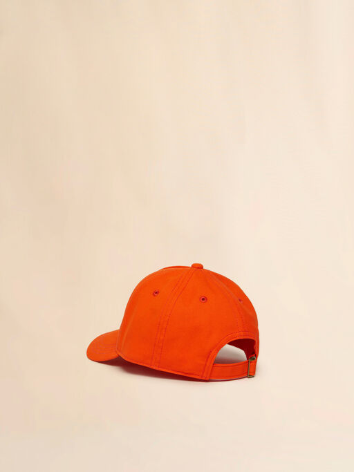 Orange cotton baseball cap with embroidered logo - Caps