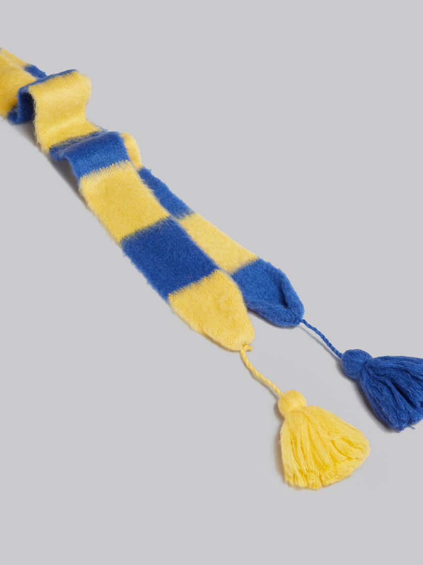 Sciarpa in mohair a righe gialle e blu - Sciarpe - Image 3