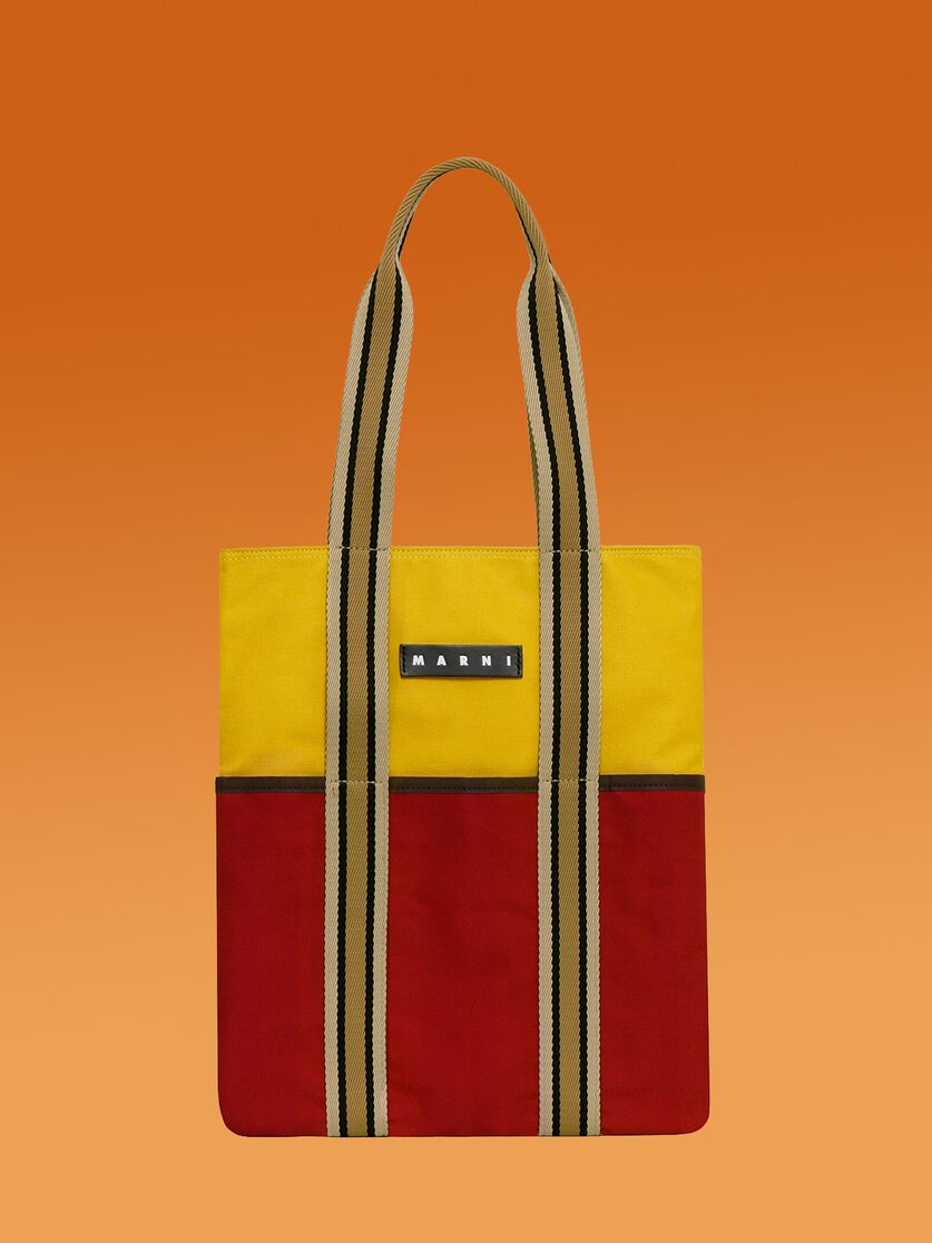 バーガンディ MARNI MARKET Canvas Tote, Image 1
