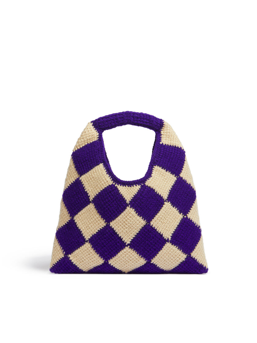 パープル テックウール Marni Market Diamond ミディアムバッグ, Image 3