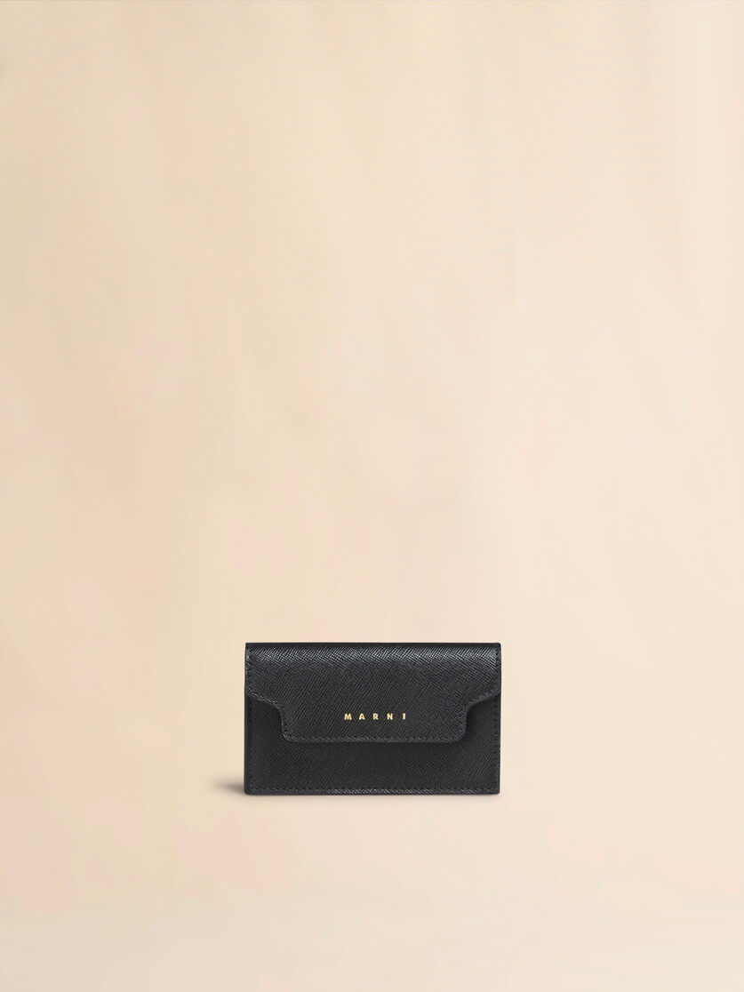 Black saffiano leather business card case - Wallets - Image 1