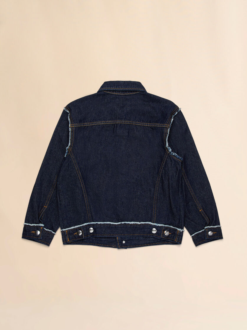 Dark denim jacket with frayed details - Jackets - Image 2