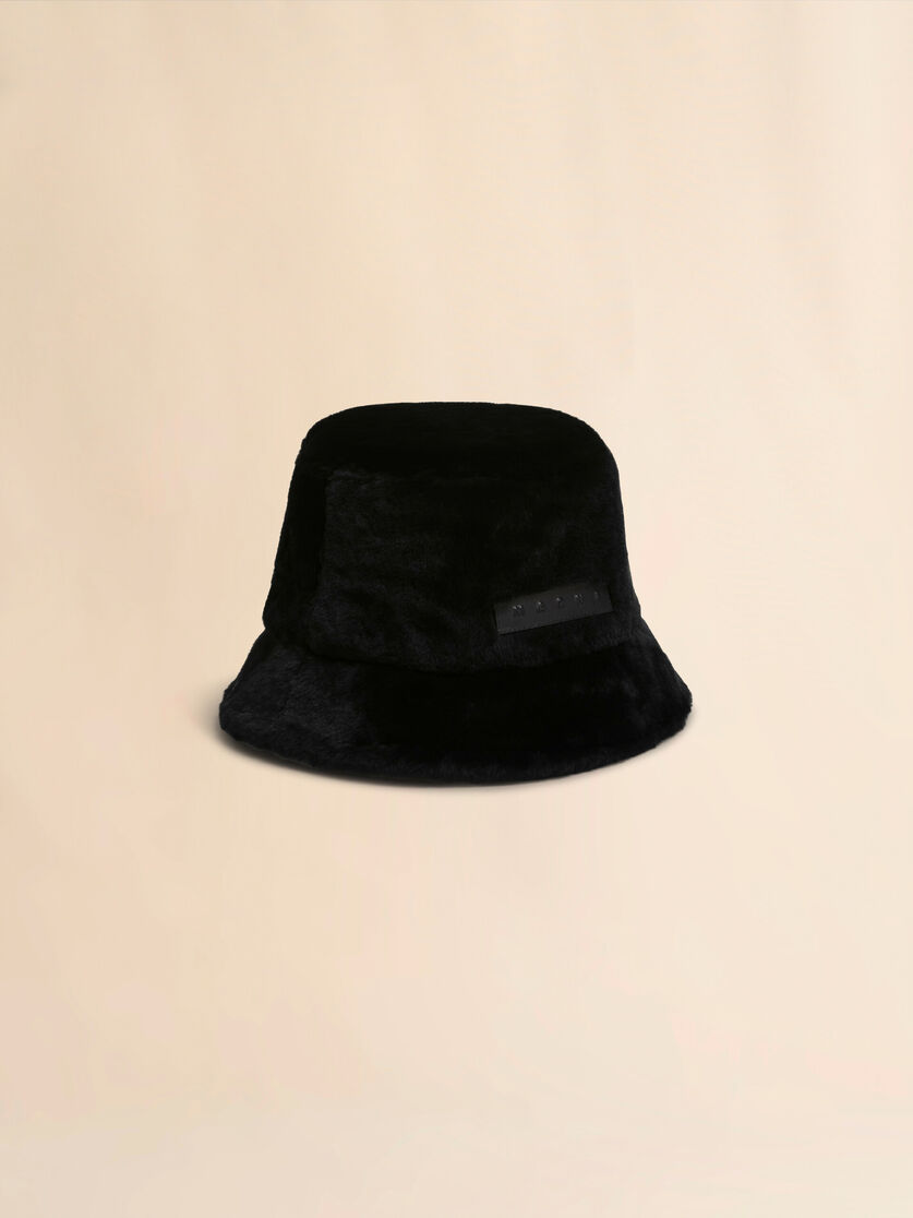 ブラック シェービングシアリング製 バケットハット - 手袋 - Image 1