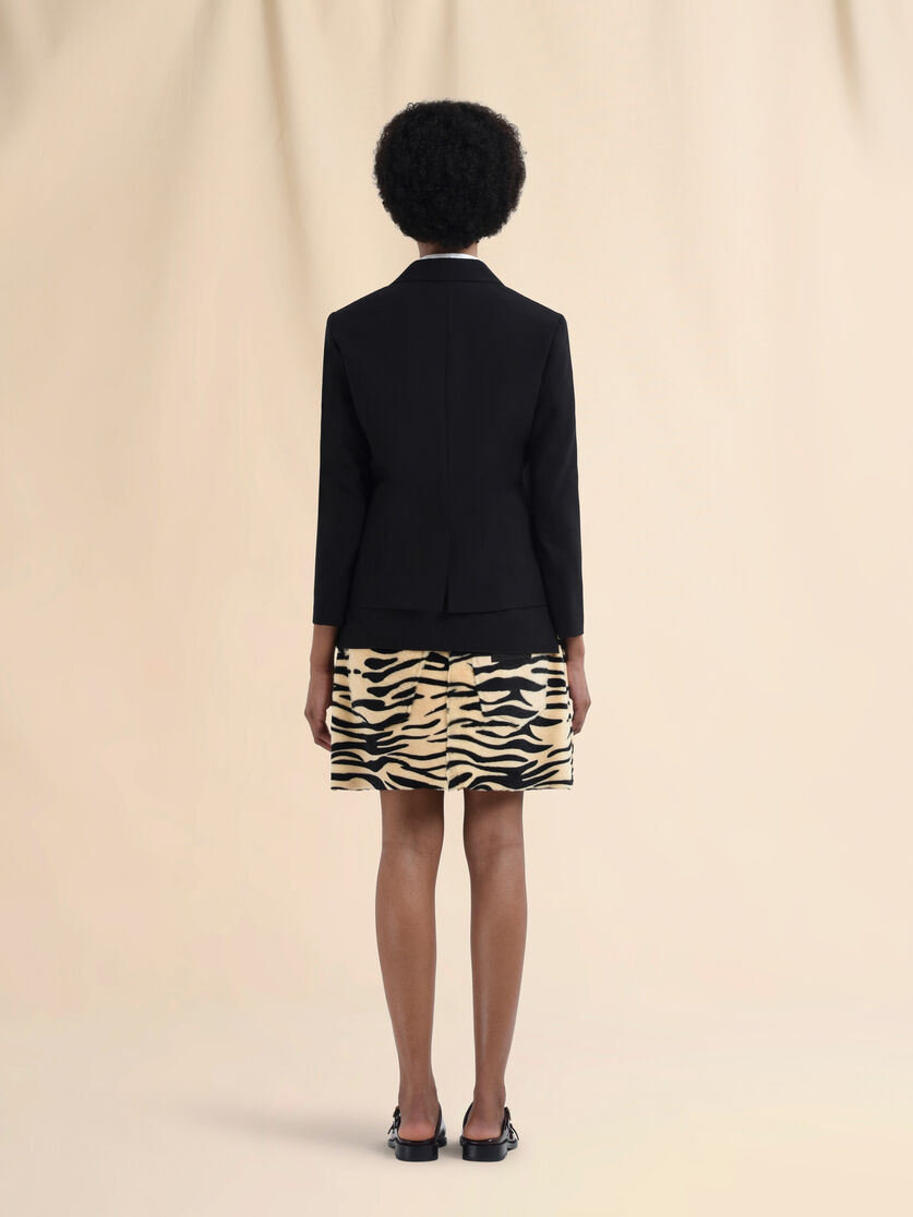 Veste noire en laine mélangée - Manteaux - Image 3