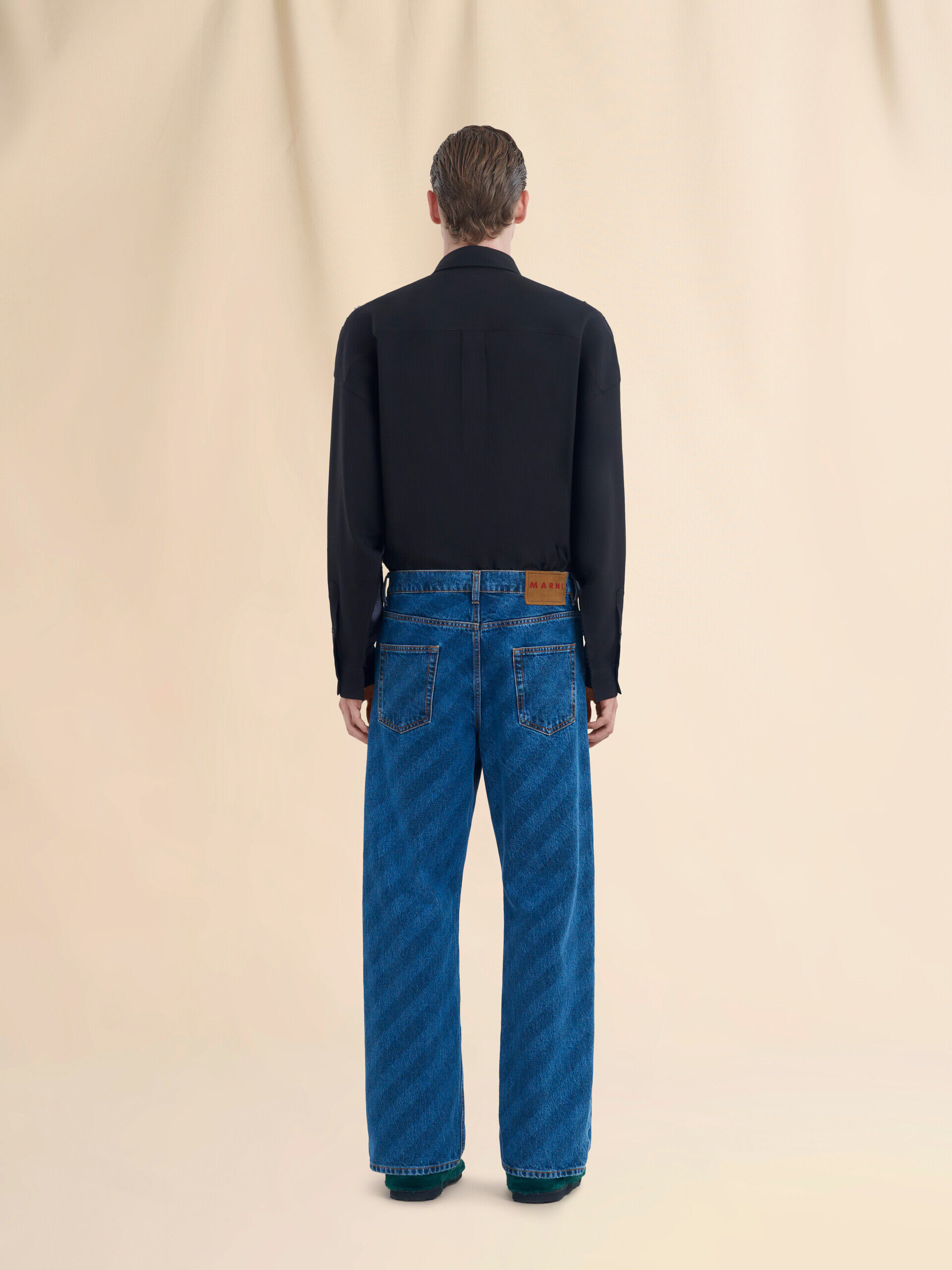 MARNI マルニ ダメージワイドレッグデニムパンツ ブルー MARNI マルニ ダメージワイドレッグデニムパンツ インディゴ
