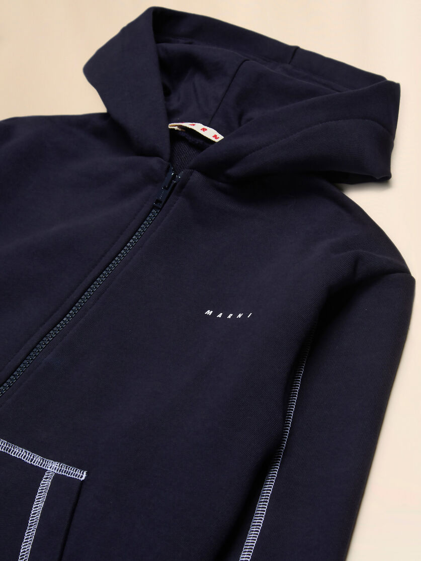 Blue sweatshirt with contrasting seams - Sweaters - Image 3