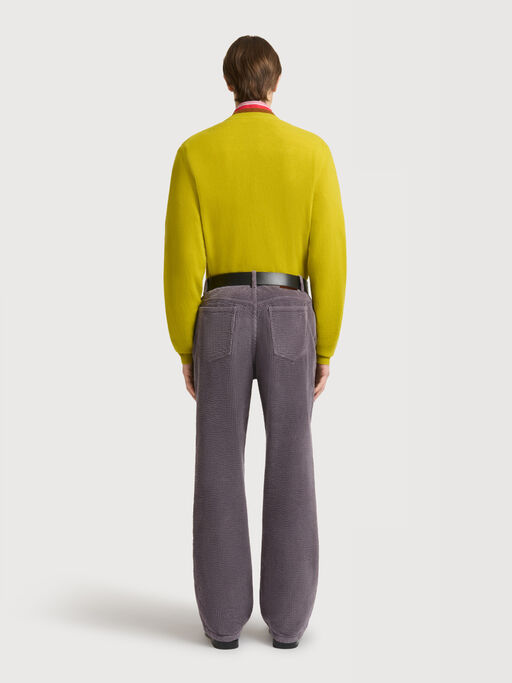 Grey corduroy flared trousers - Pants