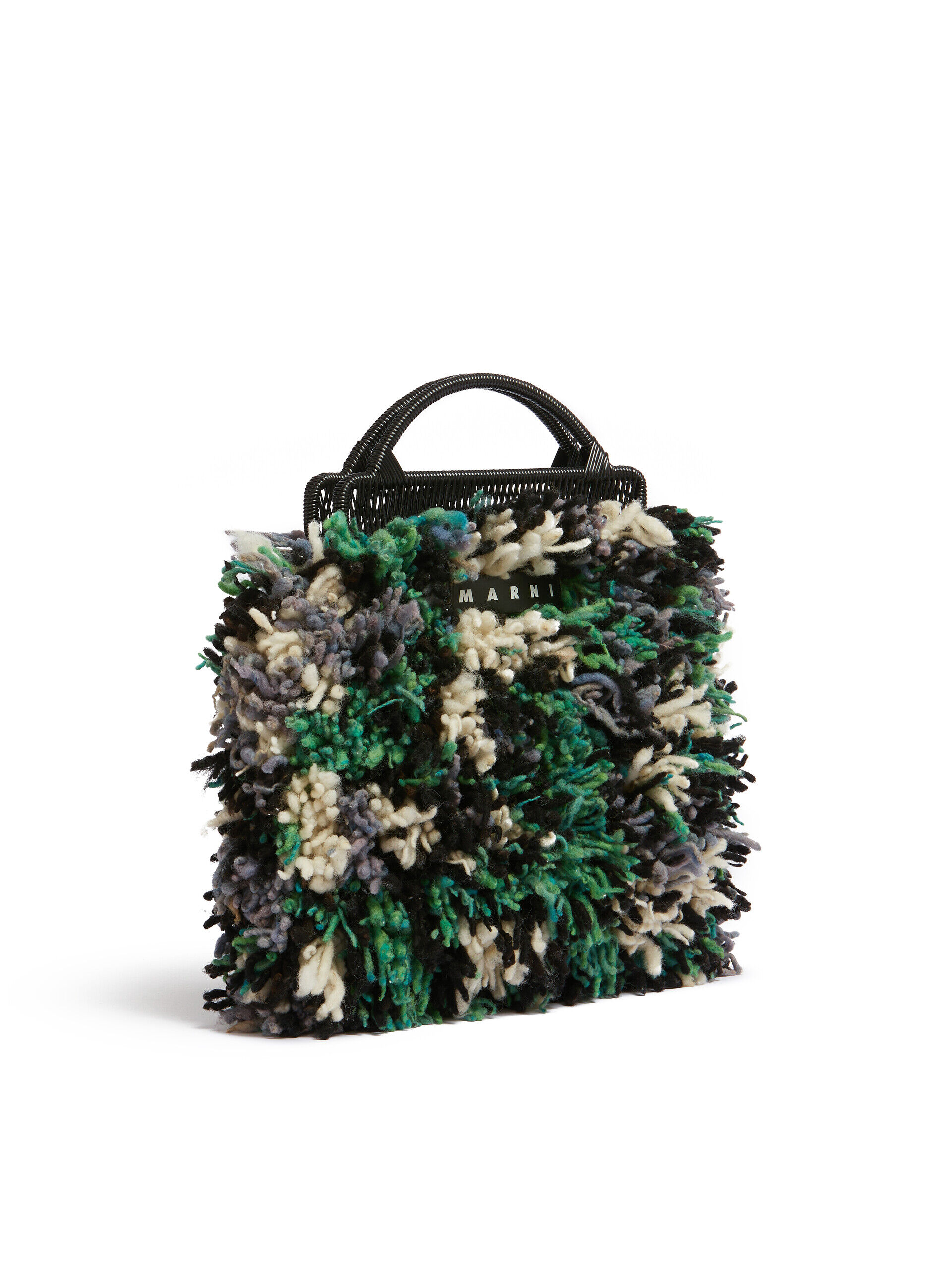 MARNI MARKET かごバッグ　グリーンマルチ グリーン MARNI MARKET Diagonal Cable ミニ バスケットバッグ
