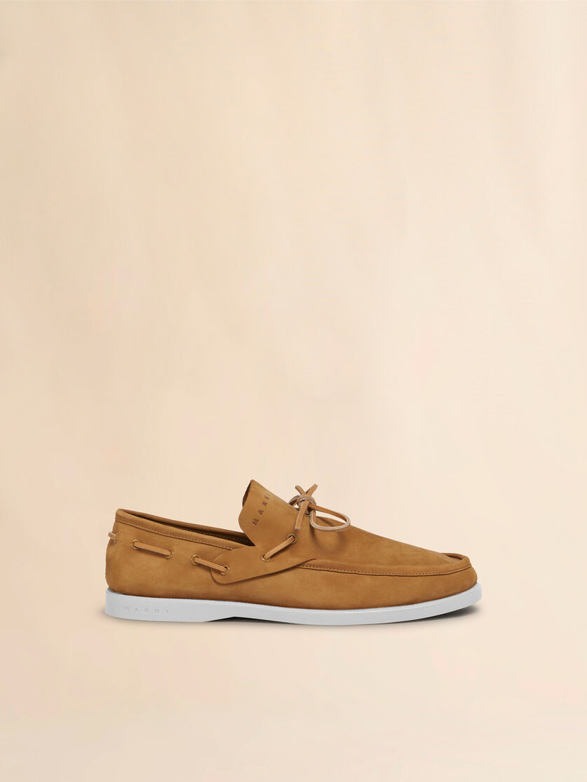 Blue nubuck boat loafer - Lace-ups - Image 1