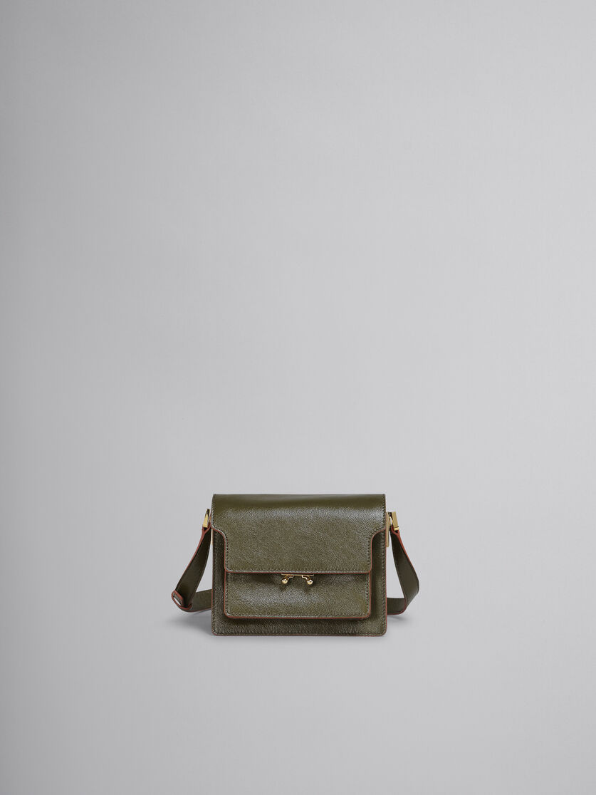 TRUNK SOFT mini bag in green leather - Shoulder Bags - Image 1