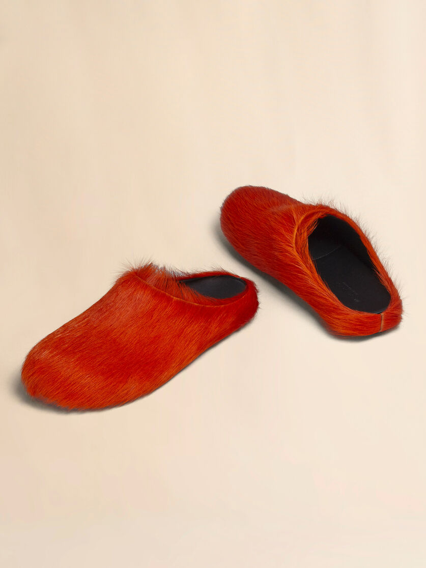 Blue long-hair calfskin Fussbett sabot - Clogs - Image 5