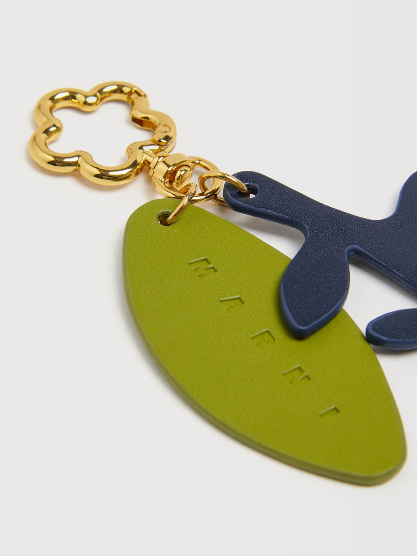 Multicolour coated fabric flower keyring, Image 3
