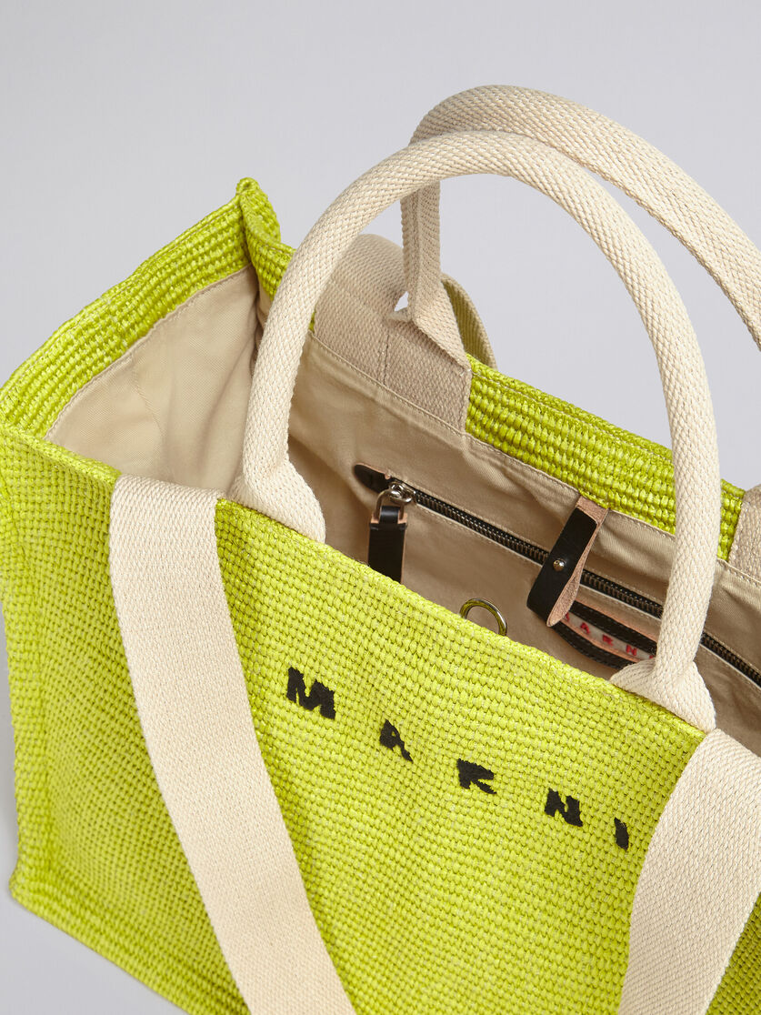Shopping tote in raffia-effect fabric - Shopping Bags - Image 4