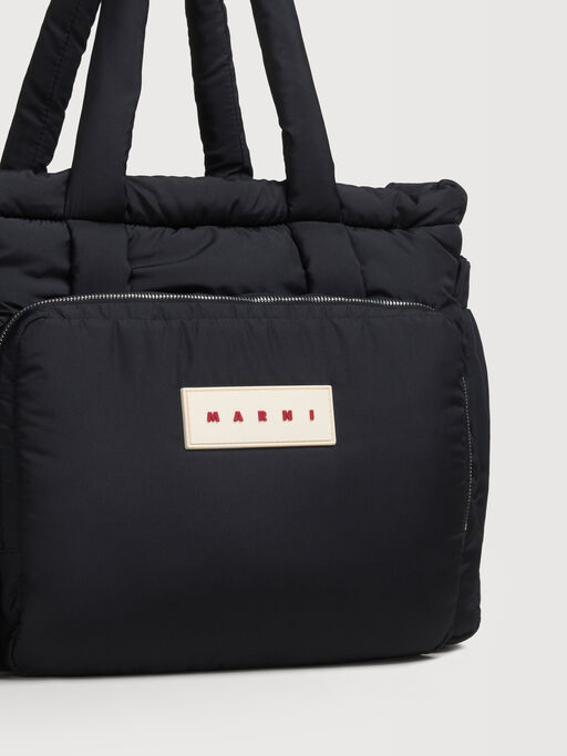 Tote bag Puff E/W de tejido t&eacute;cnico negro - Bolsos shopper