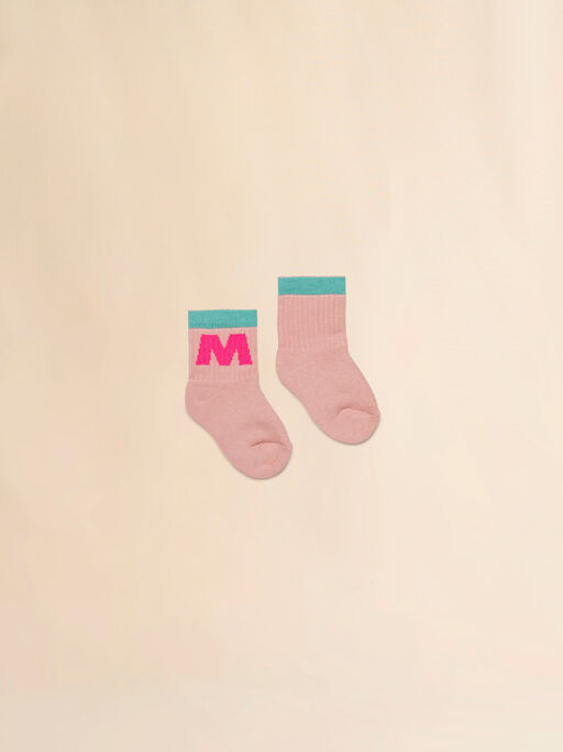 Pink cotton-nylon socks with M logo - Socks